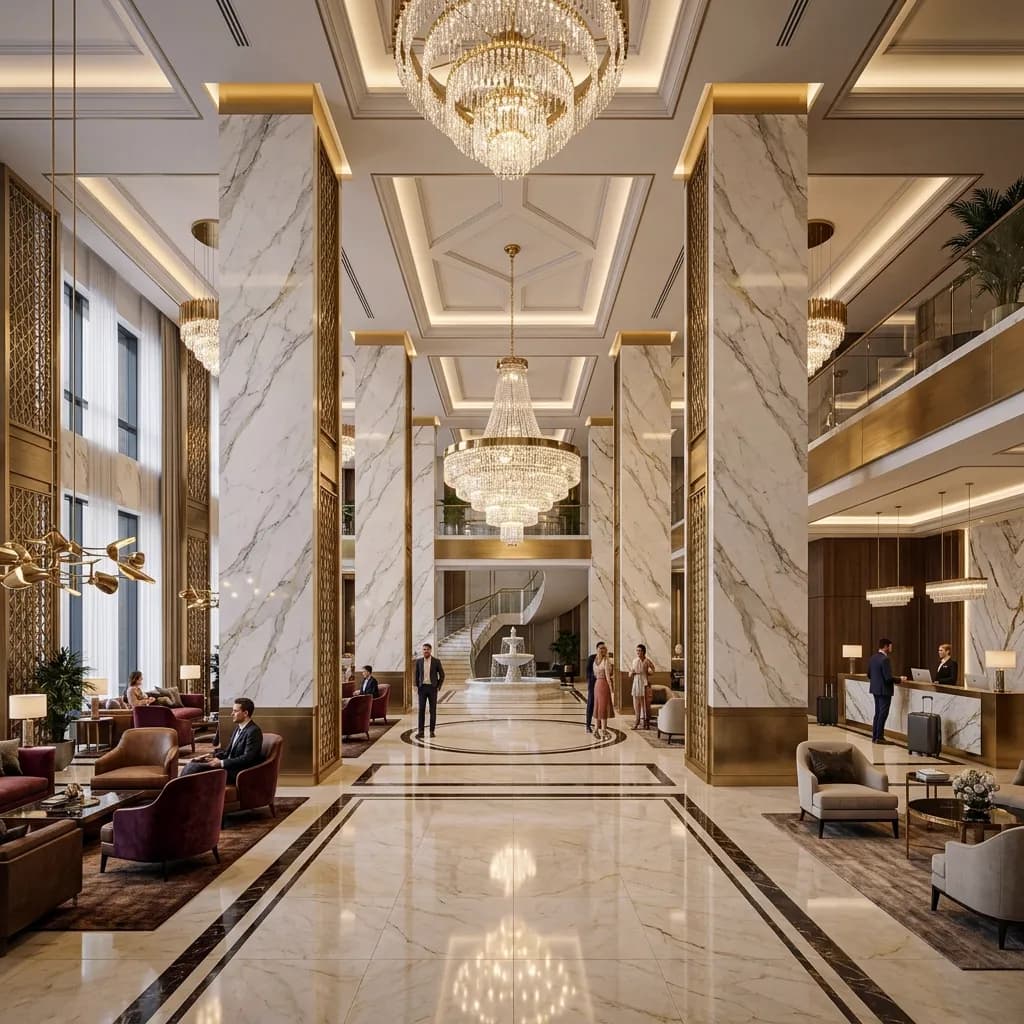 Hotels interior design with Royal Feel laminates